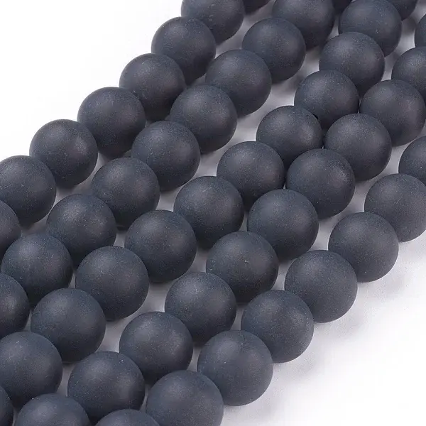 Natural Black Agate Beads Strands