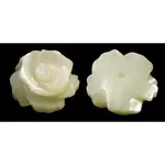 Half Drilled Natural White Shell Rose Flower Flatback Beads