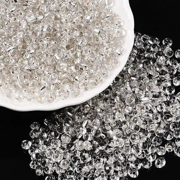 6/0 Baking Paint Transparent Fringe Glass Seed Beads