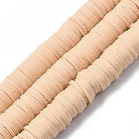 Flat Round Handmade Polymer Clay Beads