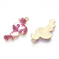 Printed Light Gold Tone Alloy Pendants