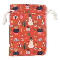 Christmas Theme Cloth Printed Storage Bags