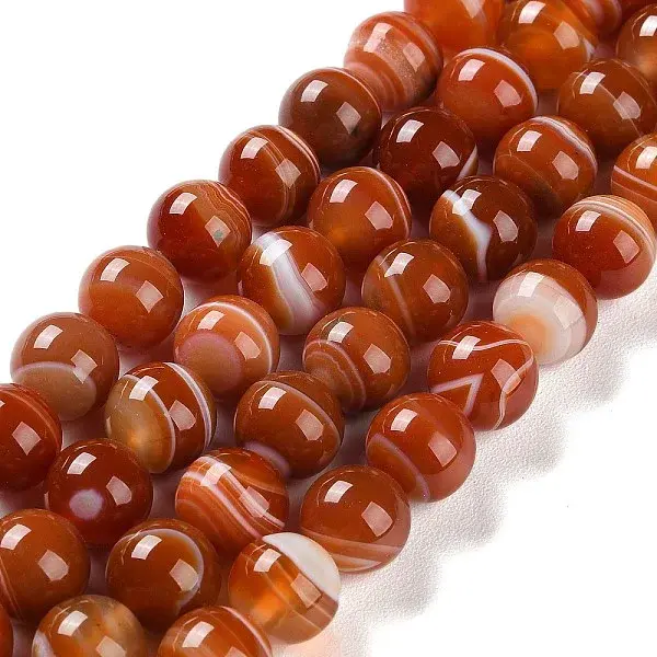 Natural Striped Agate/Banded Agate Beads Strands