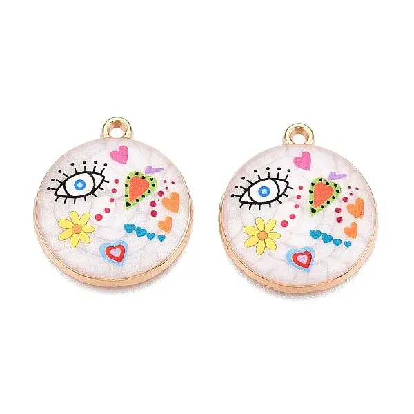 Printed Rack Plating Alloy Enamel Pendants