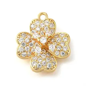 Brass Micro Pave Clear Cubic Zirconia Pendants