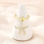Brass Micro Pave Cubic Zirconia Finger Rings