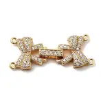 Brass Micro Pave Clear Cubic Zirconia Fold Over Clasps