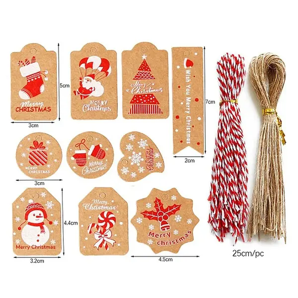 Christmas Theme Kraft Paper Tags