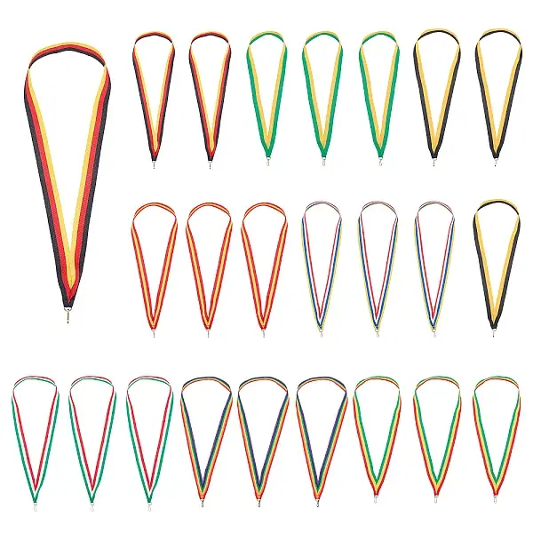 40Pcs 8 Style Polyester Ribbon Medal Strap