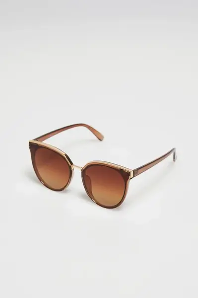 Marisse Brown Sunglasses Decorated With Gold Elements