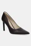 Kožené lodičky Calvin Klein ESS STILETTO 90 vínová barva, HW0HW02608