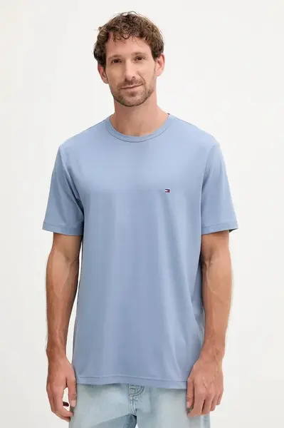 Tričko Tommy Hilfiger pánské, modrá barva, MW0MW37313