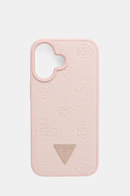 Obal na telefon Guess iPhone 16 růžová barva, GUHMP16SPGBTMP