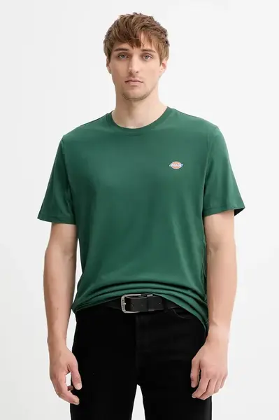 Bavlněné tričko Dickies pánské, zelená barva, DK0A4XDB
