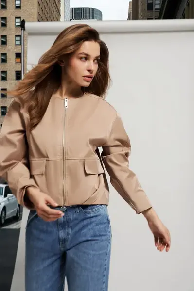 Marisse Women's Jacket L-Ku-4617 Beige