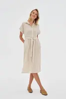 Marisse Beige Viscose-Linen Dress