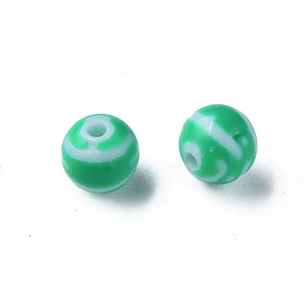 Opaque Striped Acrylic Beads