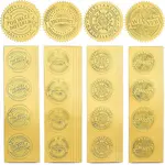 40 Sheets 4 Styles Plastic Self Adhesive Gold Foil Embossed Stickers