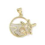 Brass Micro Pave Cubic Zirconia Pendants