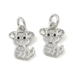 Brass Micro Pave Clear Cubic Zirconia Pendants