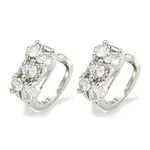 Brass Micro Pave Cubic Zirconia Cuff Earrings