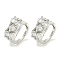 Brass Micro Pave Cubic Zirconia Cuff Earrings