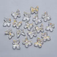 Transparent Spray Painted Glass Charms