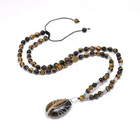 Natural Tiger Eye Pendant Necklaces