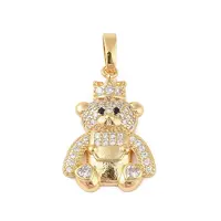 Brass Micro Pave Clear Cubic Zirconia Pendants