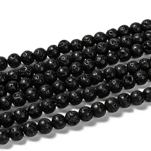 Natural Lava Rock Round Beads Strands