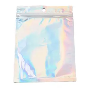 Rectangle Zip Lock Plastic Glitter Holographic Bags