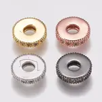 Brass Micro Pave Cubic Zirconia Bead Spacers