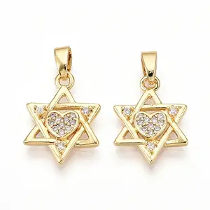 Brass Micro Pave Cubic Zirconia Pendants