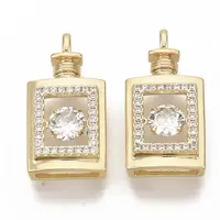 Brass Micro Pave Clear Cubic Zirconia Pendants