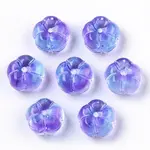 Two Tone Transparent Spray Painted Glass Beads