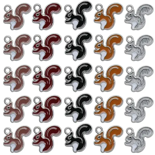 50Pcs Alloy Enamel Pendants