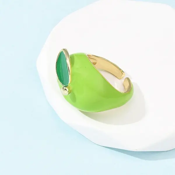 Brass Enamel Cuff Rings for Women