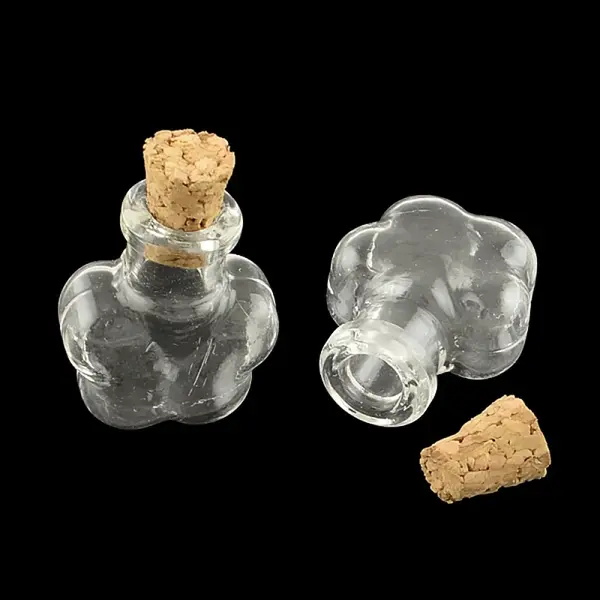 Flower Glass Bottle for Bead Containers