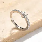 S925 Sterling Silver Adjustable Letter Rings for Women