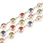 Handmade Brass Flat Round with Star Link Chains