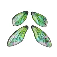 4Pcs Transparent Epoxy Resin Butterfly Wings Pendants
