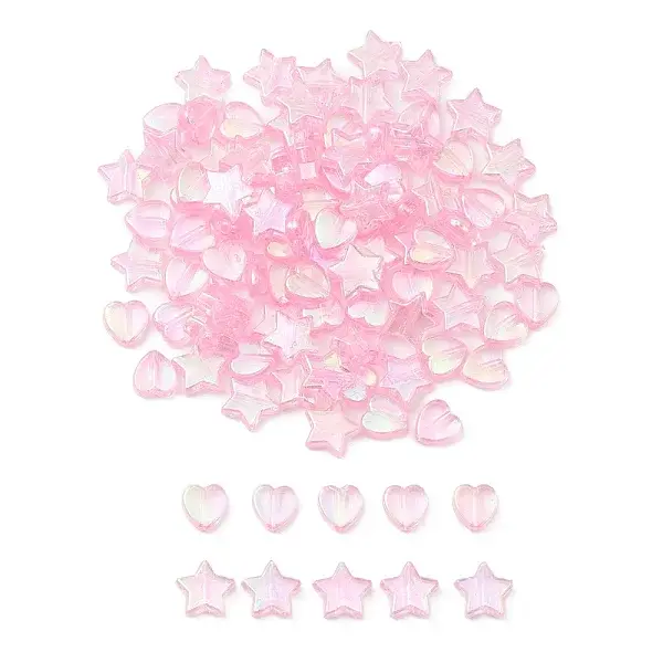 100Pcs 2 Style Eco-Friendly Transparent Acrylic Beads