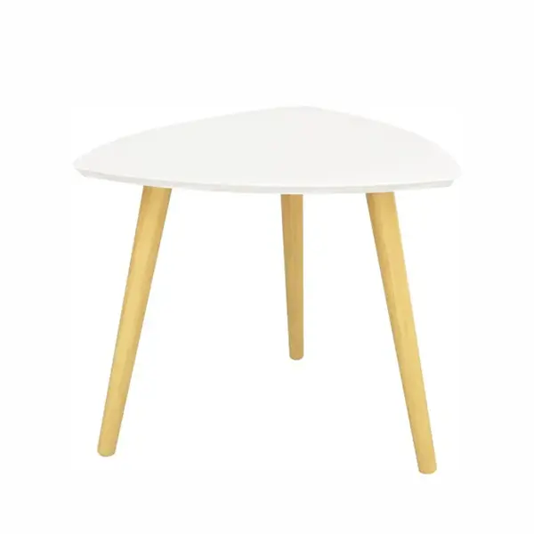 Příruční stolek, bílá/přírodní dřevo, tavas