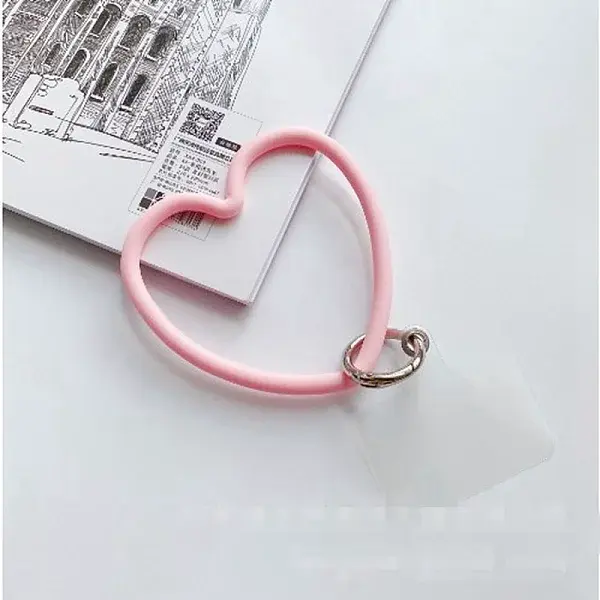 Silicone Love Heart Mobile Straps