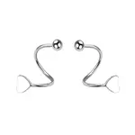S925 Silver Heart Star Round Bead Hoop Earrings Five-pointed Star S-shaped Earrings