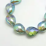 Electroplate Crystal Glass Teardrop Beads Strands