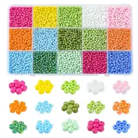 180G 15 Colors Baking Paint K9 Glass Seed Beads