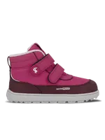 Dětské zimní barefoot boty Be Lenka Zippu Kids - Berry & Grey