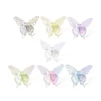 UV Plating Rainbow Iridescent Transparent Acrylic Beads