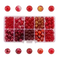 200Pcs 10 Styles DIY Glass Round Beads Sets